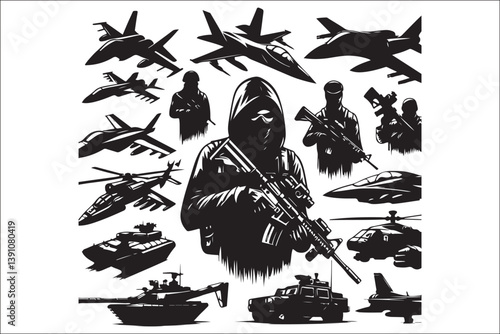 Shadow Stalker Ninja Commando Insignia: Tactical Warriors Vector Art