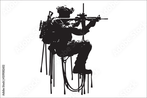 Shadow Stalker Ninja Commando Insignia: Tactical Warriors Vector Art