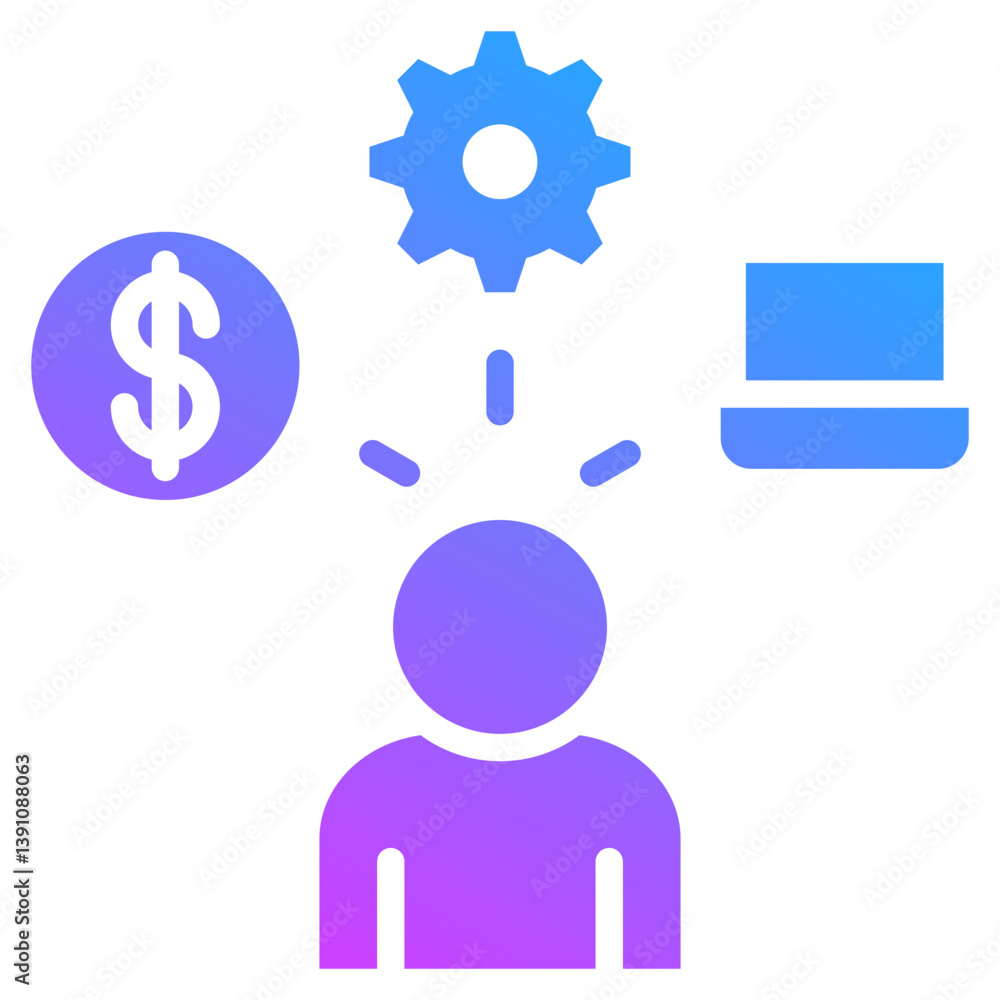 Career Education Icon Symbol Glyph Gradient Career Education Icon Symbol Glyph Gradient