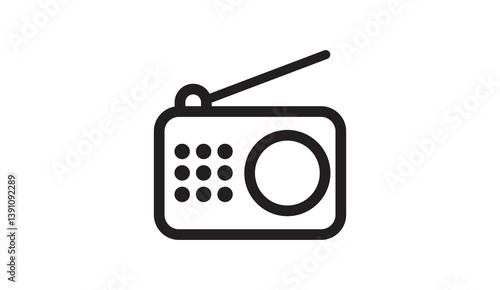 vintage radio icon suitable for broadcasting theme 