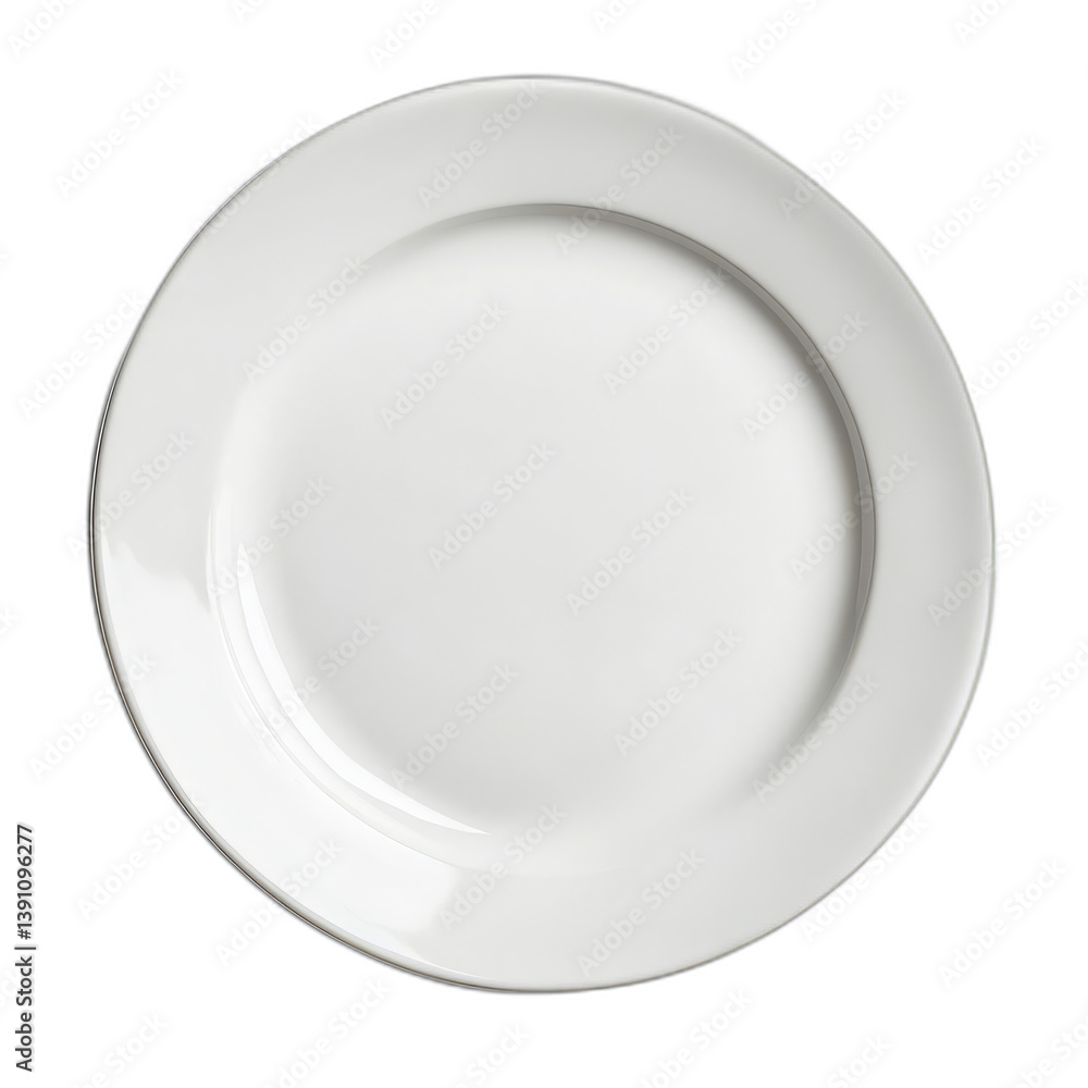 Elegant Empty White Dinner Plate, Ready for a Delicious Meal Elegant Empty White Dinner Plate, Ready for a Delicious Meal