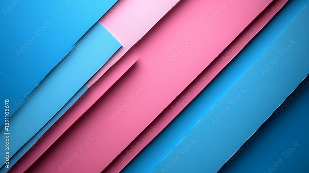 Fototapeta premium Abstract diagonal pink blue layers.