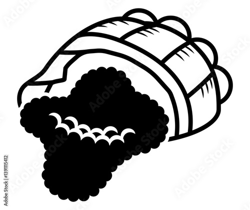 Crab roe icon inside shell, representing rich seafood ingredient used in gourmet cuisine.