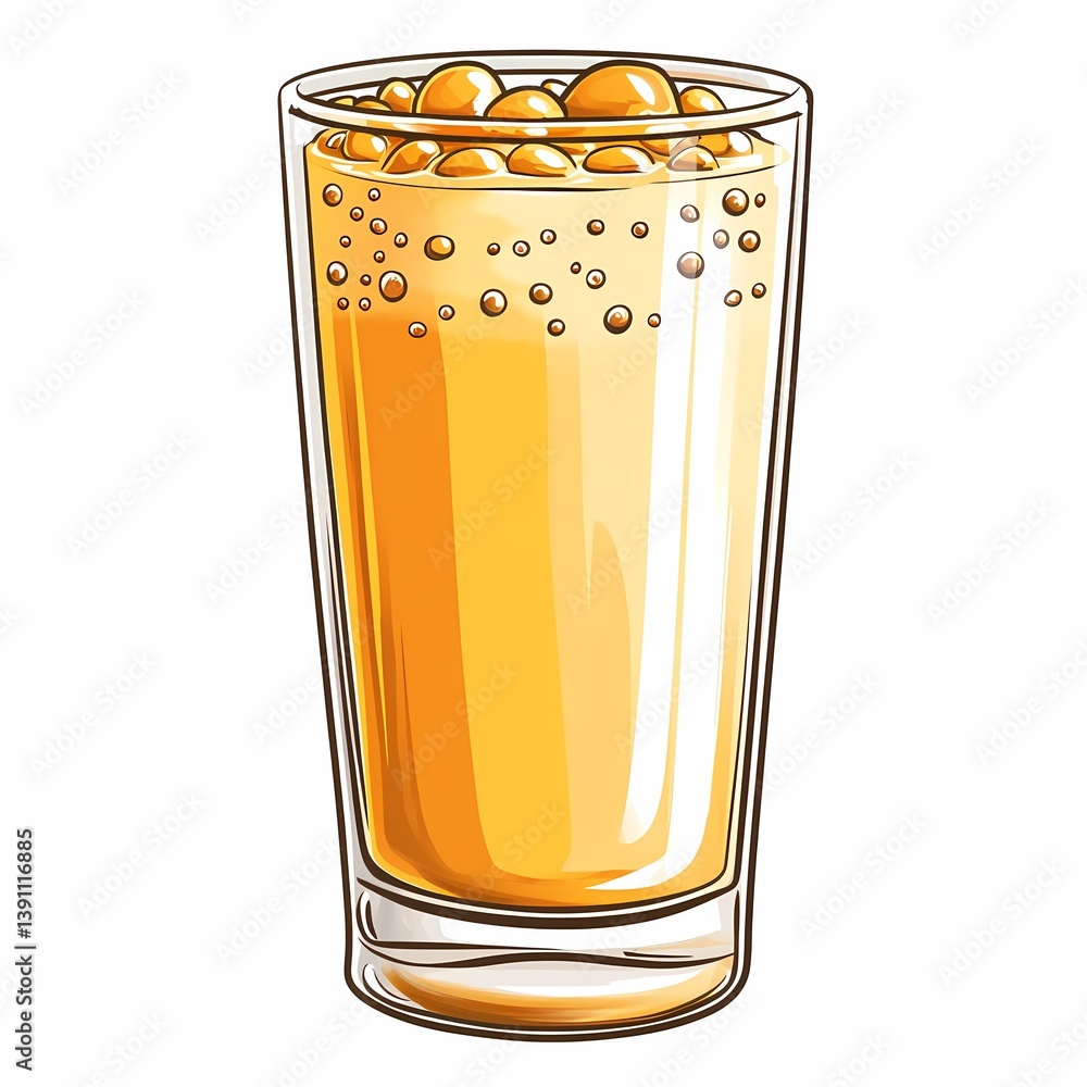 Refreshing Citrus Sparkling Orange Beverage with Bubbles - Perfect Summer Drink Refreshing Citrus Sparkling Orange Beverage with Bubbles - Perfect Summer Drink