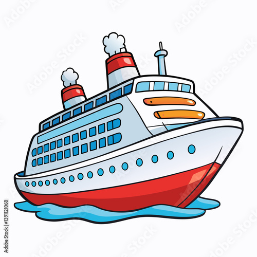 cruise ship vector illustration