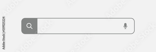 Search here. Search bar for ui. Search bar vector icons in flat design, isolated on transparent background. Vector illustration