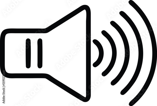 speaker sound waves vector icon on white background
