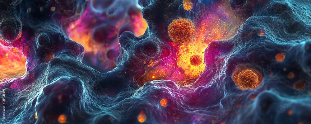 Microscopic view of stem cells growing and regenerating, vivid and dynamic, cell biology and regenerative science, highdetail digital art Microscopic view of stem cells growing and regenerating, vivid and dynamic, cell biology and regenerative science, highdetail digital art
