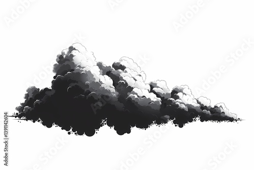 Wallpaper Mural Dramatic Black and Gray Clouds: Storm Cloud Illustration in Digital Art for Moody Sky Design Torontodigital.ca