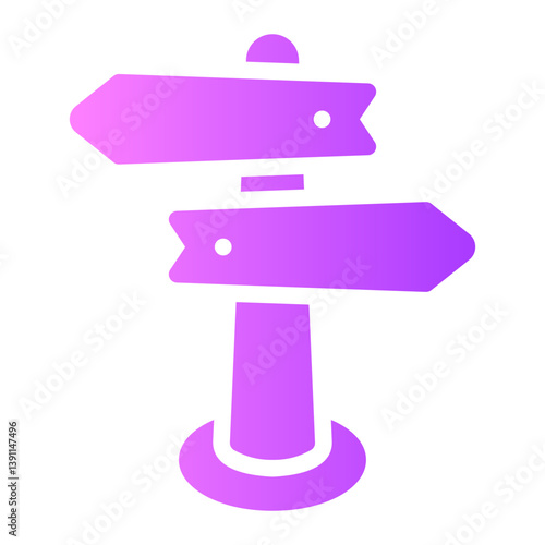 direction sign gradient icon