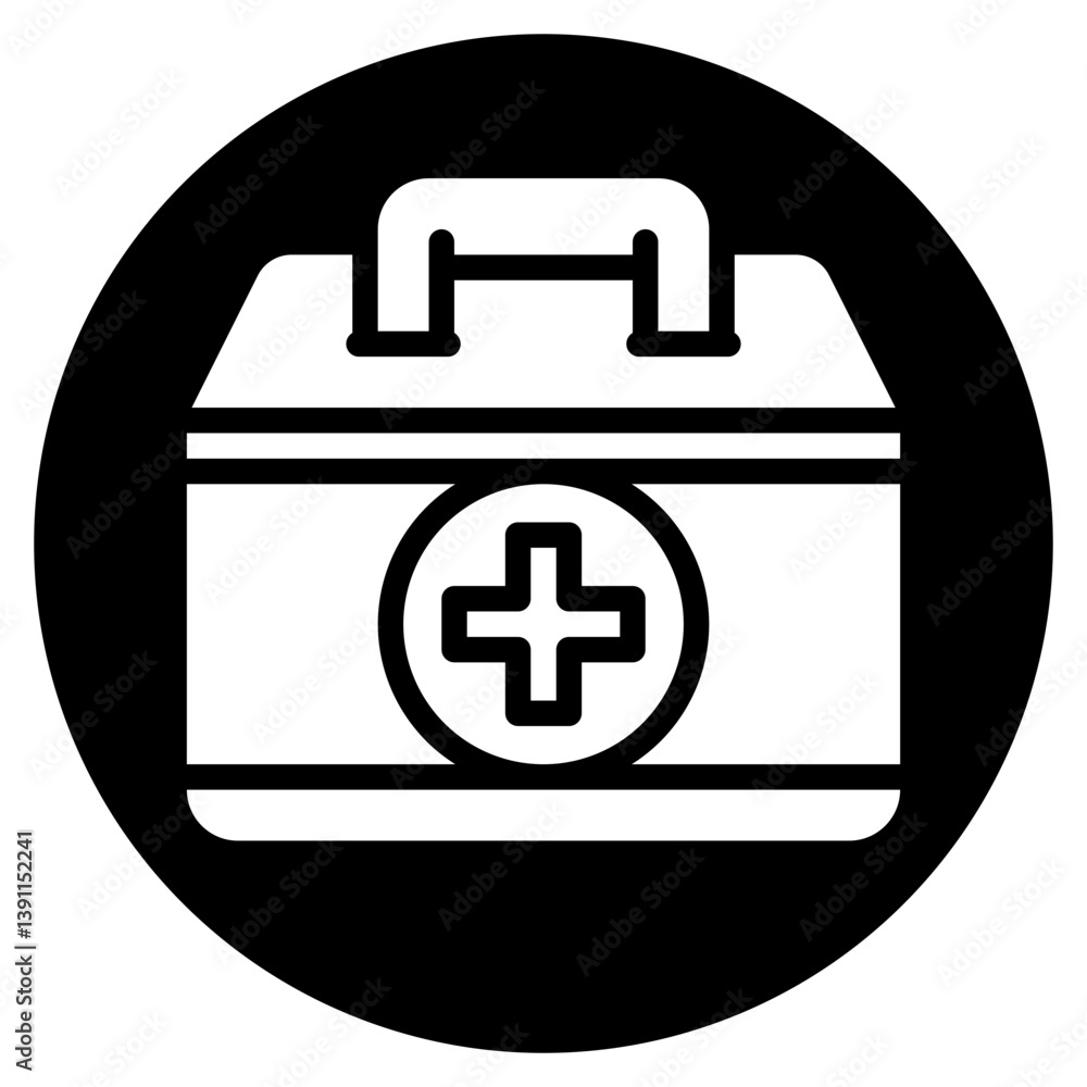 Obraz premium first aid kit glyph icon