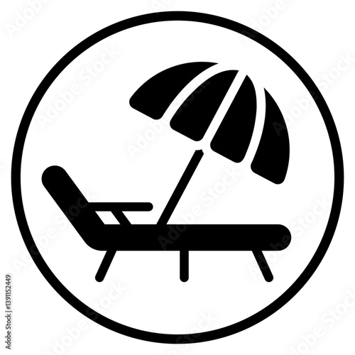 deck chair glyph icon