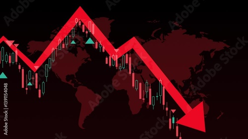 株価暴落のチャート背景