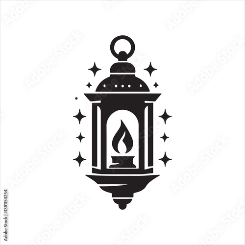 old lantern on a white background