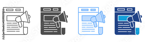 Announcement Icon Set Multiple Style Collection