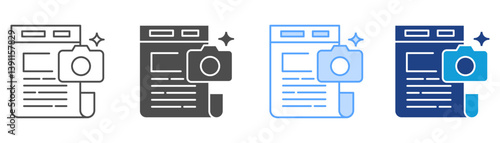 Newspaper Icon Set Multiple Style Collection