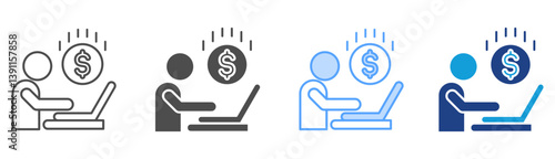 Financial Independence Icon Set Multiple Style Collection