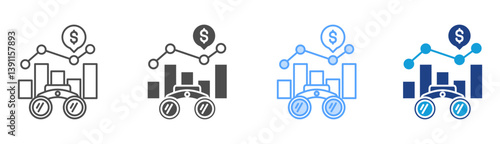 Forecasting Icon Set Multiple Style Collection