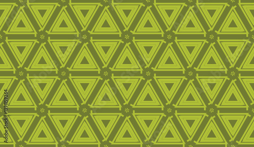 Pattern with abstract geometric design. Vector illustration. Design for your interior wallpaper, fashion print, business presentation. green olive color. Seamless