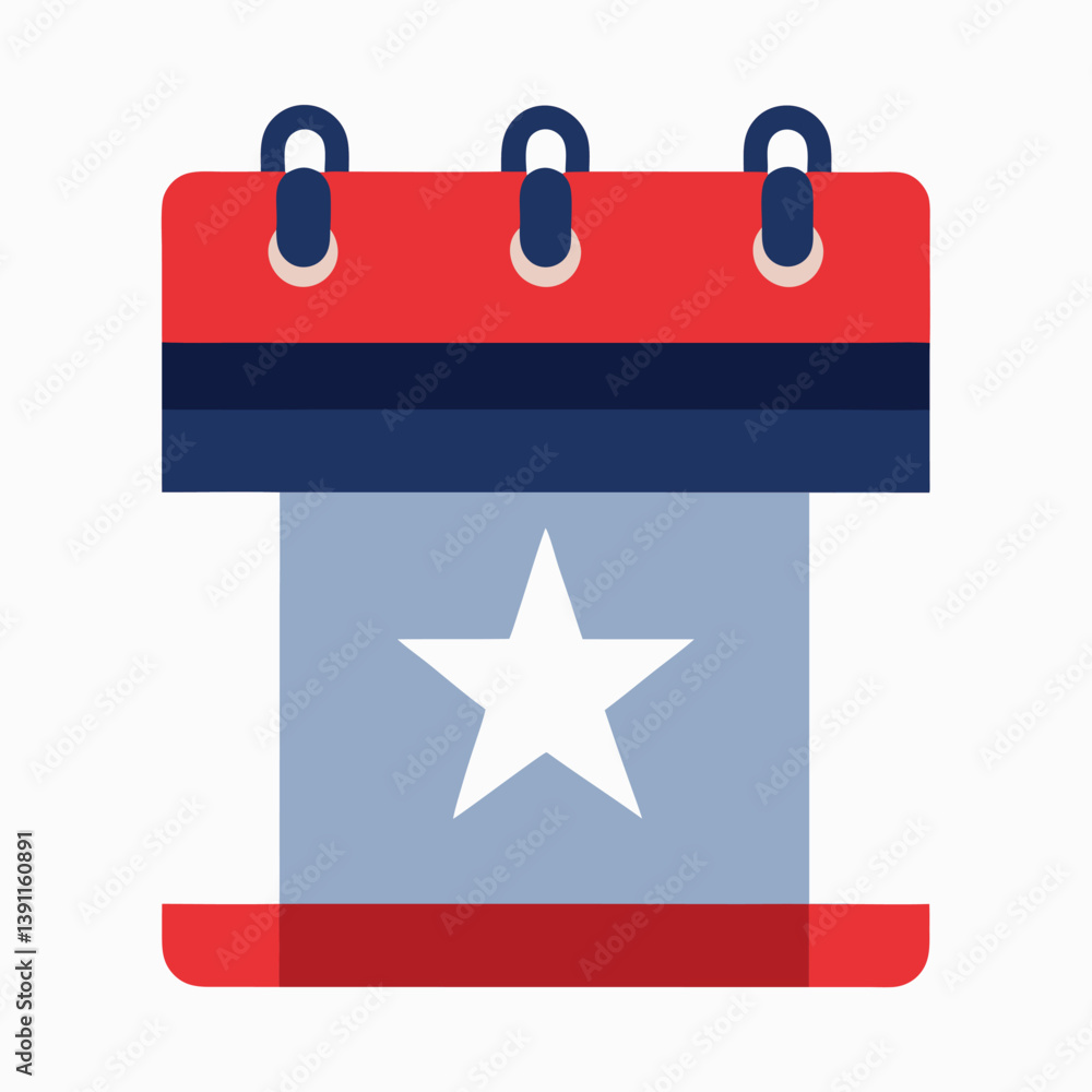 Calendar with flag for memorial day style on white background. Calendar with flag for memorial day style on white background.