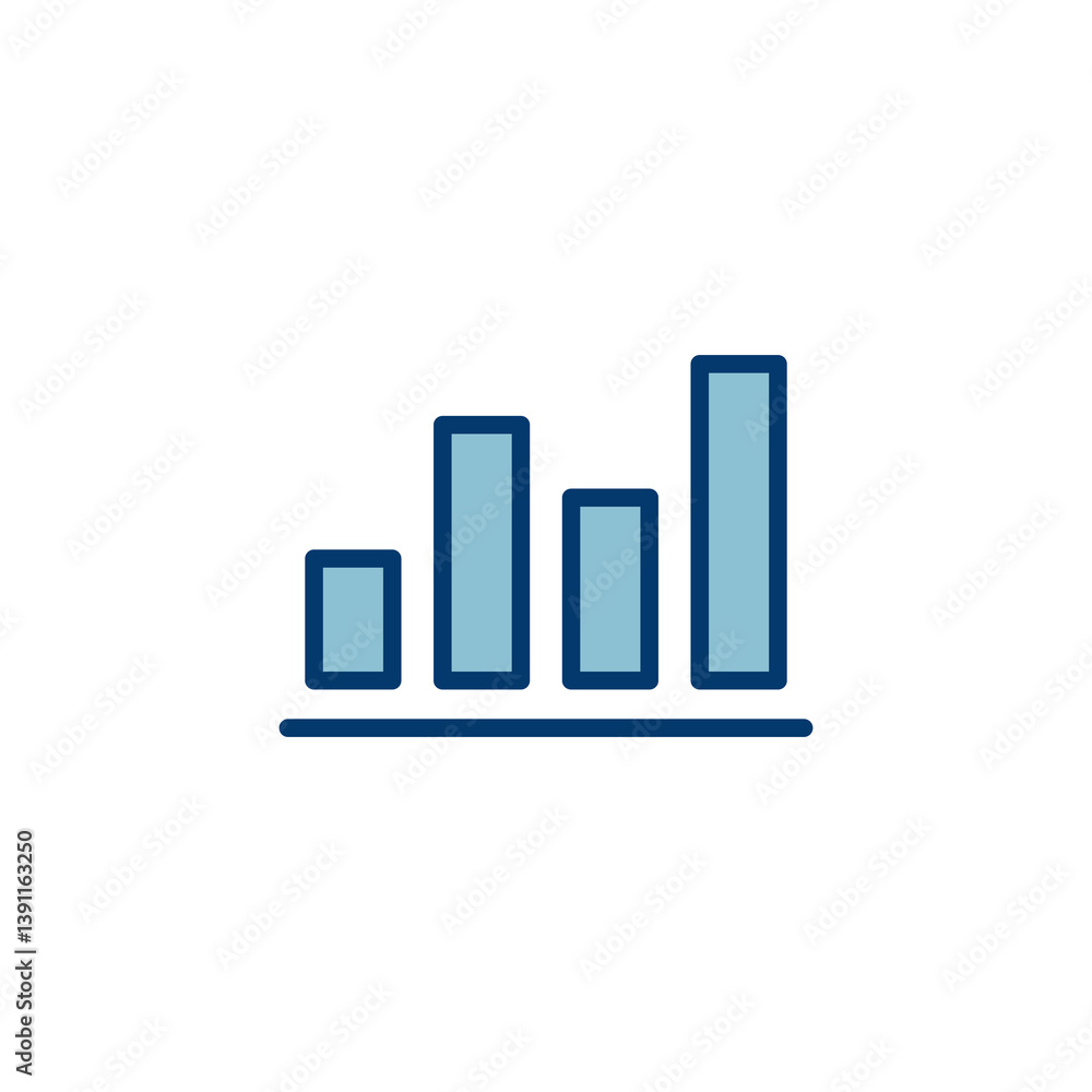 Growing graph Icon vector isolated on white background. Chart icon. Graph vector Growing graph Icon vector isolated on white background. Chart icon. Graph vector