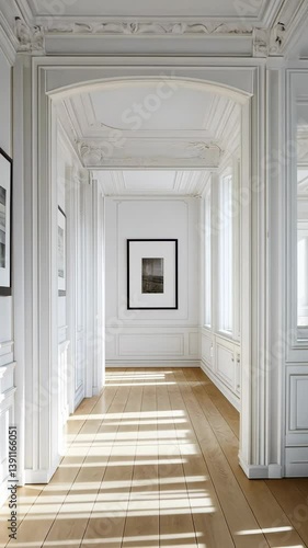 Wallpaper Mural Bright and airy corridor in a classic architectural setting with elegant finishes and artwork displayed on the walls Torontodigital.ca