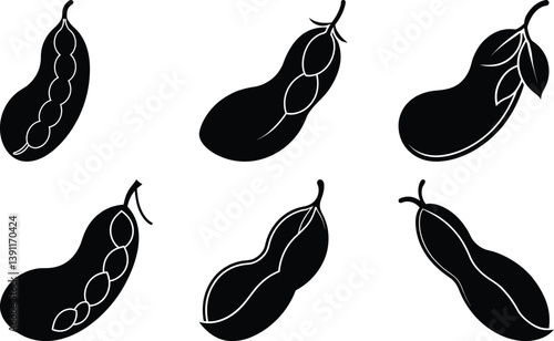 Lima Bean silhouette vector