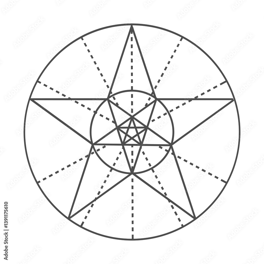 Geometry vector artwork star line Geometry vector artwork star line