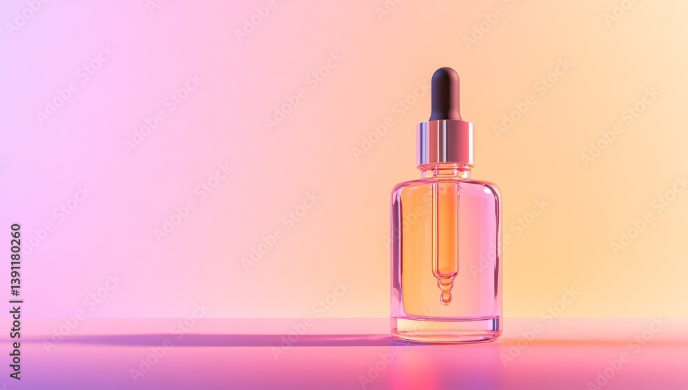 Clear dropper bottle with serum Clear dropper bottle with serum