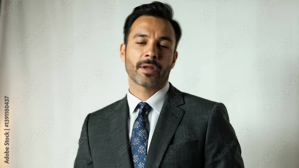 The businessman confidently presented his innovative ideas, aiming to secure investment for his startup. The businessman confidently presented his innovative ideas, aiming to secure investment for his startup.