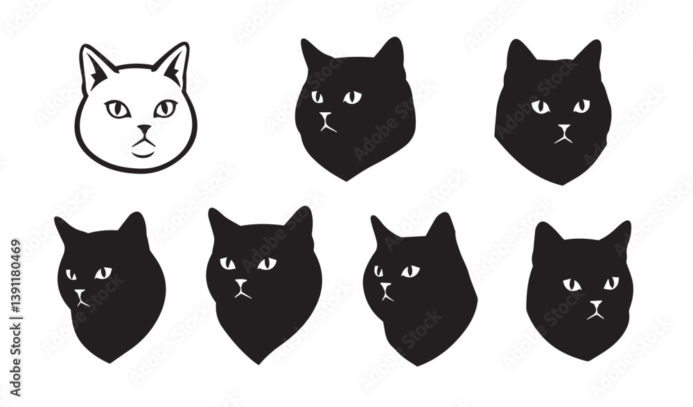 Cute Cat Faces Designs with Bright and Colorful Characters
Cute Cat Faces Designs with Bright and Colorful Characters