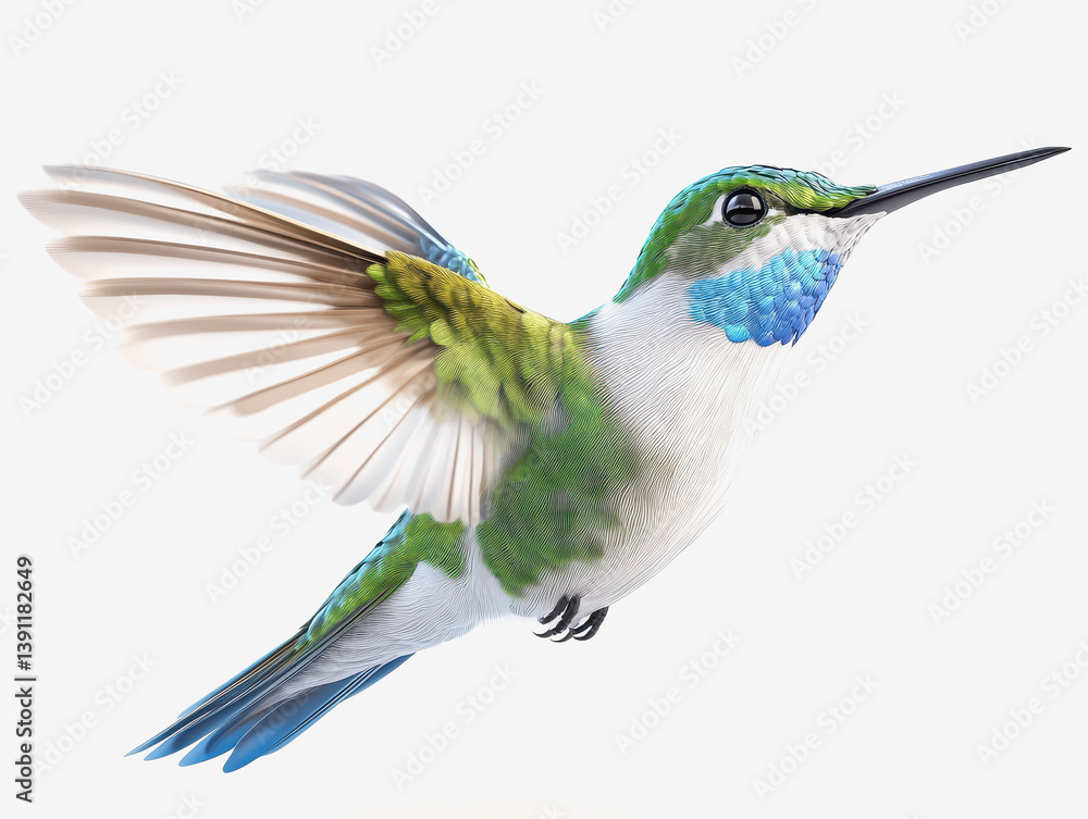 Fototapeta premium Graceful bird flying in the air with outstretched wings against a clear sky showcasing the beauty of nature in motion