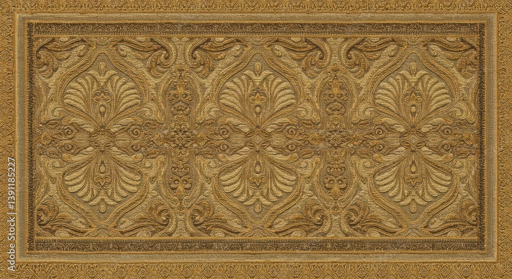 Ornate Gold Pattern with Border Detailing Rich Texture and Design Ornate Gold Pattern with Border Detailing Rich Texture and Design