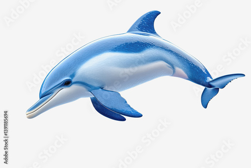 Adorable 3d illustration of a playful dolphin swimming gracefully in the vibrant ocean environment full body view