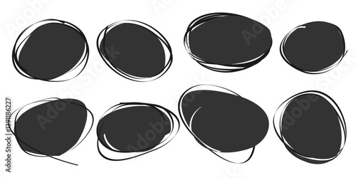 Modern liquid irregular blob shape abstract element with lines. Random blotch, organic blob shape, stone silhouette, Ink stain. flat design style. fluid vector illustration