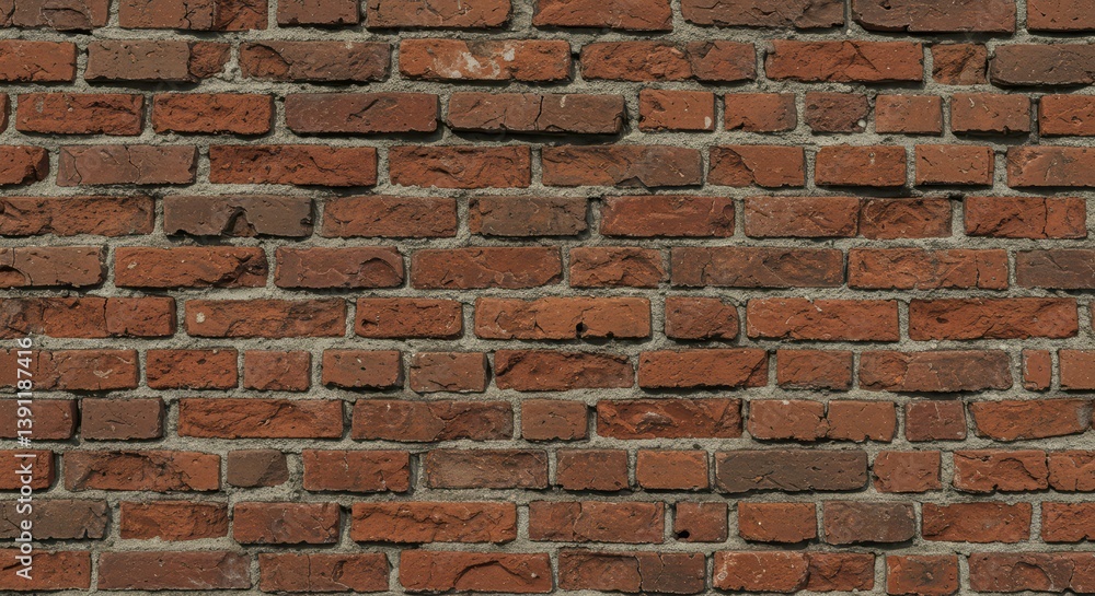 Fototapeta premium Red Brick Wall Background Texture Construction Material Solid Urban Design