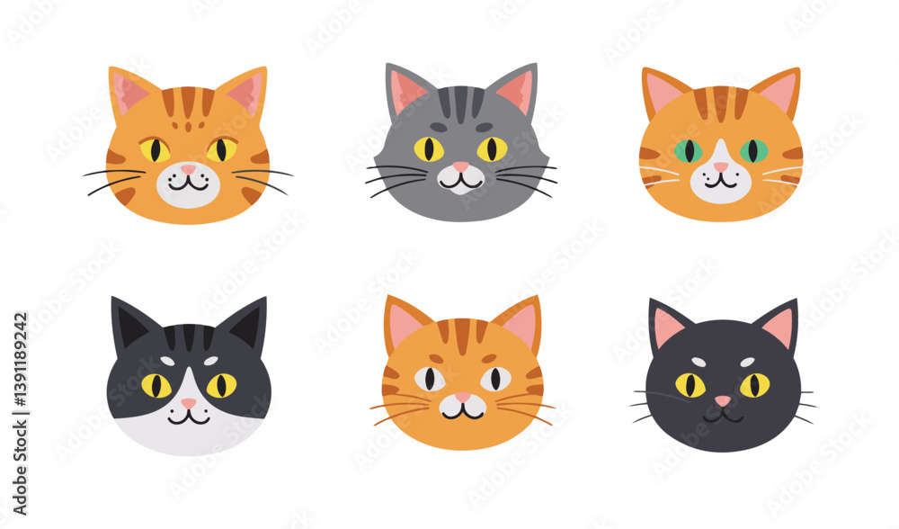 Bright Cat Faces Digital Art Featuring Playful Expressions
Bright Cat Faces Digital Art Featuring Playful Expressions