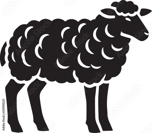 black and white sheep, sheep vector illustration, sheep silhouette vector, sheep logo vector black icon on white background
