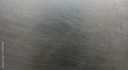 Scratched Metal Texture Background Surface with Light Reflection and Abstract Pattern