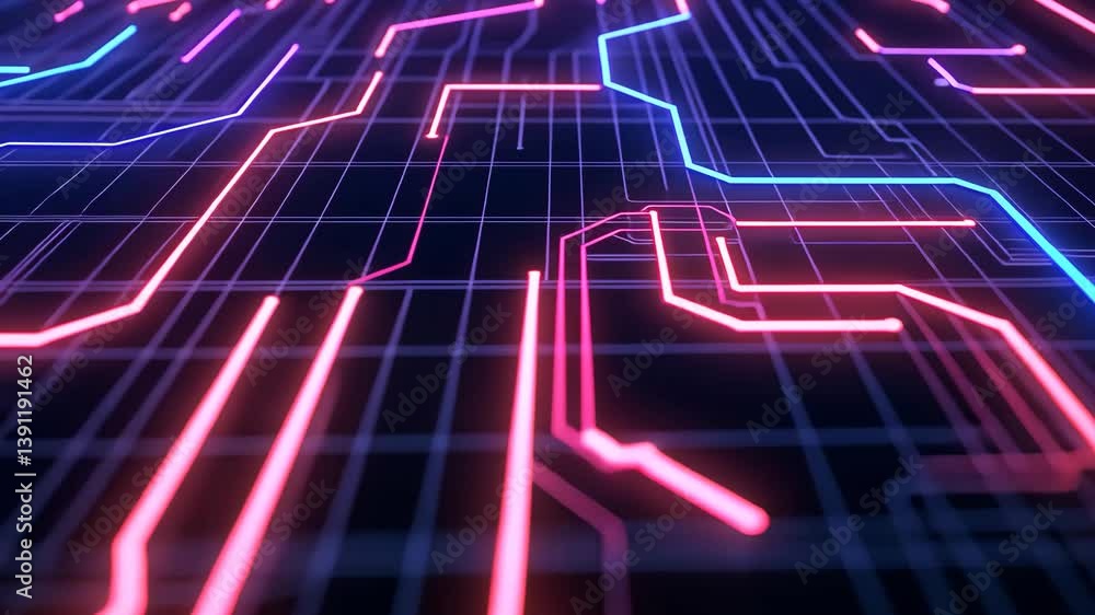 Neon circuit design, vibrant and dynamic Neon circuit design, vibrant and dynamic