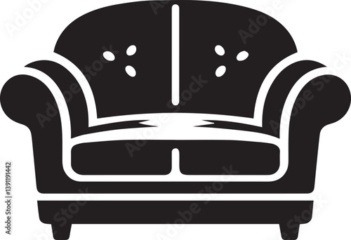 sofa vector illustration, sofa silhouette vector, sofa logo vector, vector illustration isolated on white background