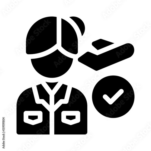 flight attendant glyph icon