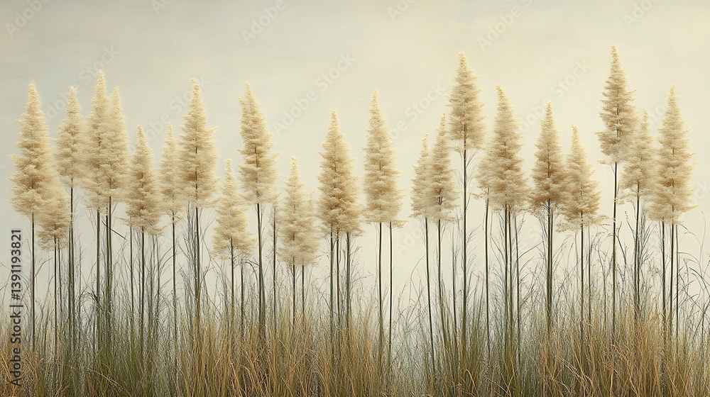 Pampas Grass Field Serenity Soft Light Pampas Grass Field Serenity Soft Light
