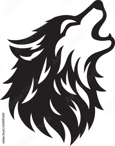wolf head silhouette vector, wolf head logo vector, wolf head vector illustration