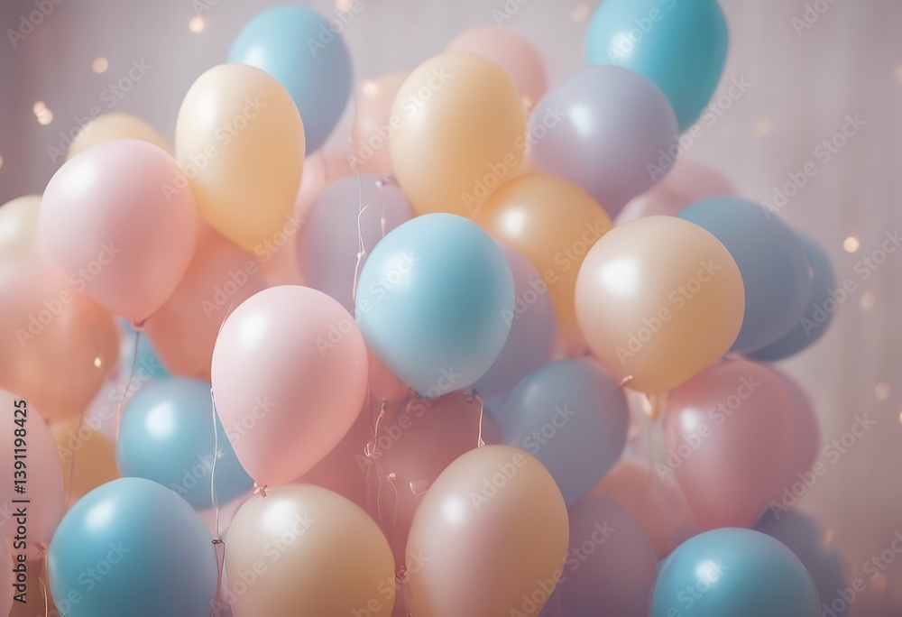 frame pastel party balloons soft background frame pastel party balloons soft background