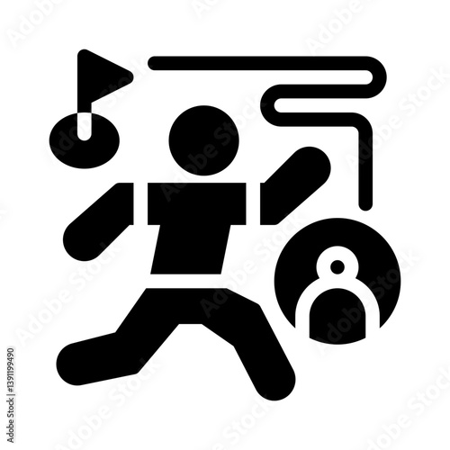 relay baton glyph icon