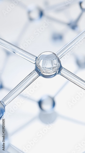 Elegant glass ball resting on a white surface reflecting natural light with a soft and minimalistic aesthetic