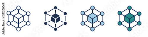 Blockchain Icons Collection – Multiple Vector Styles Included