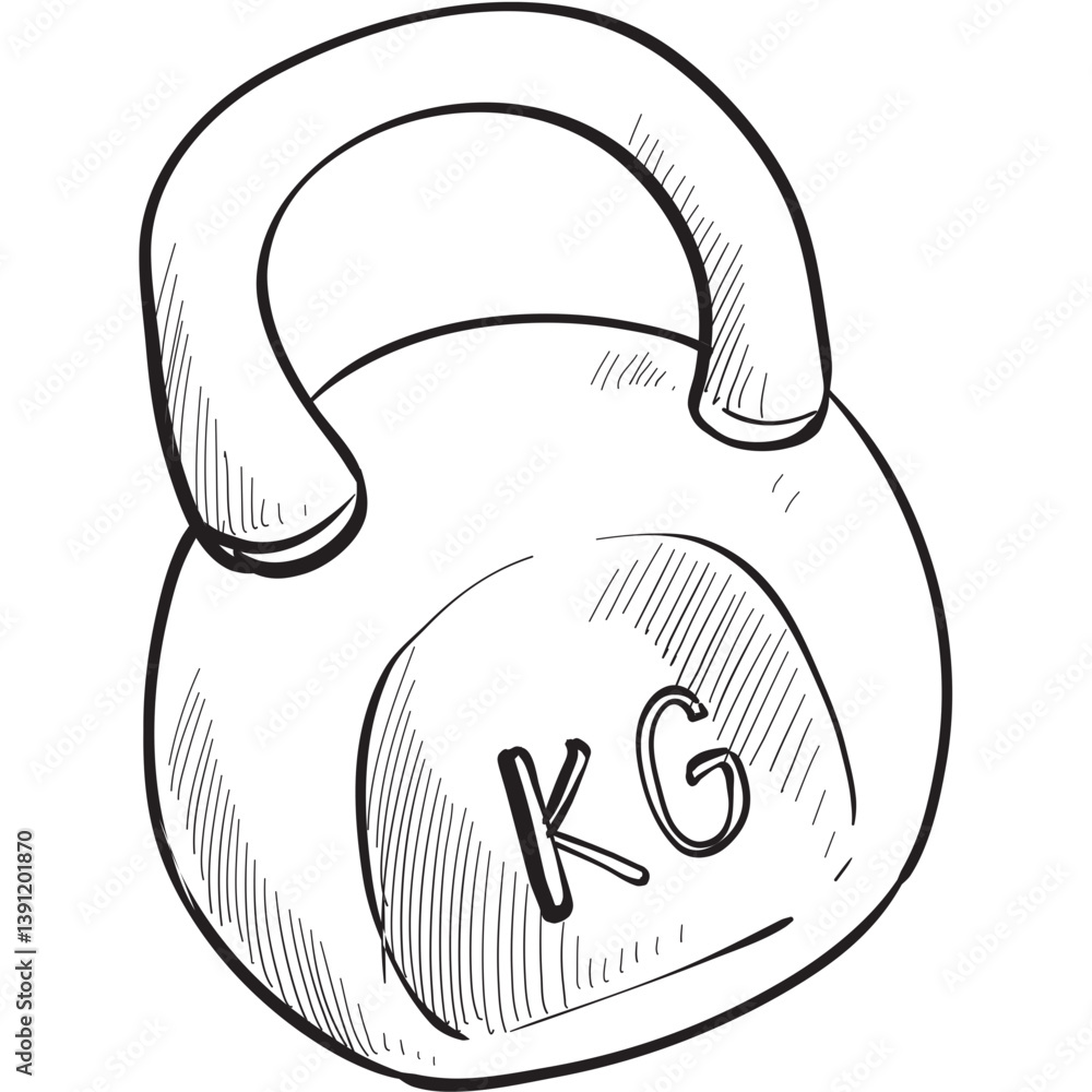 kettlebell handdrawn illustration kettlebell handdrawn illustration