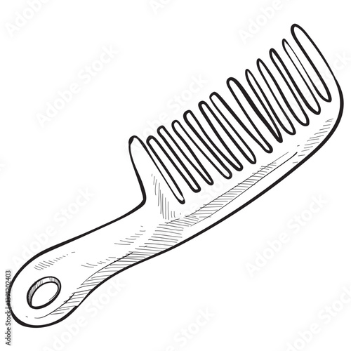 comb hair handdrawn illustration